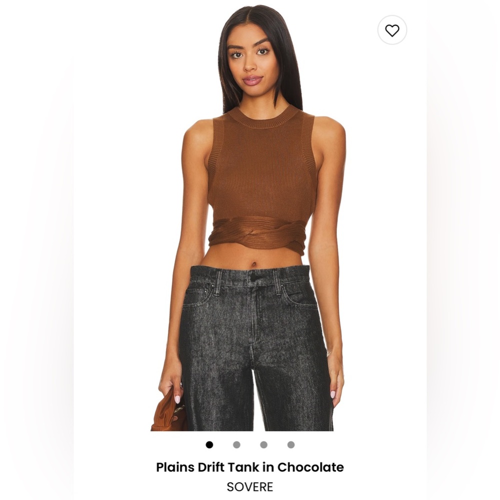 Sovere Plains Drift Chocolate Brown Knit Crop Tank (S)